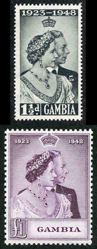 Gambia SG164/65 1948 Silver Wedding Set U/M