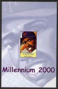 SOMALILAND - 2001 - Baseball, Willie Mays - Imperf Min Sheet-M N H-Private Issue