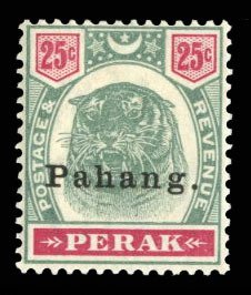 Malayan States - Pahang #17 (SG 20) Cat£85, 1898 25c green and carmine rose,...