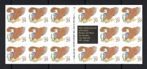U.S. #2595a MINT, NH EAGLE & SHIELD (BROWN) BOOKLET PANE - PRICED AT FACE VALUE