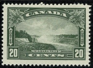 CANADA KGV 1935 20c OLIVE-GREEN UNUSED (MH) SG349 Wmk. none P.12 XF/SUPERB