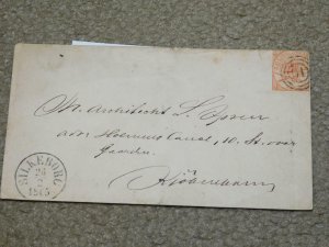 1865 DENMARK, KGL POST FRM, IMPERF, NICE SILKEBORO DATED POSTMARK