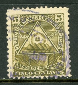 Nicaragua 1898 Seebeck Coat of Arms 10¢ Unwmk VFU B777