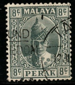 MALAYA PERAK SG110 1938 8c GREY FINE USED