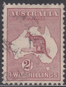 1935 AUSTRALIA Roo 2sh MAROON (SG#134) USED VF