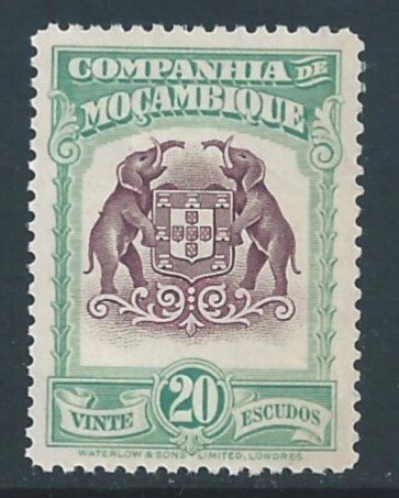 Mozambique Company #193 NH 20e Mozambique Company Coat of Arms