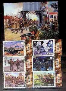 GB-JERSEY Sc 1754-60 NH SET+S/S OF 2014 - WORLD WAR II - (JS23)