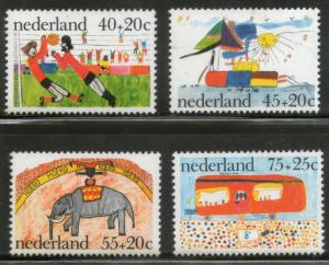 Netherlands 1976 Children’s Painting Soccer Elephant SailBoat Sc B527-30 MN...