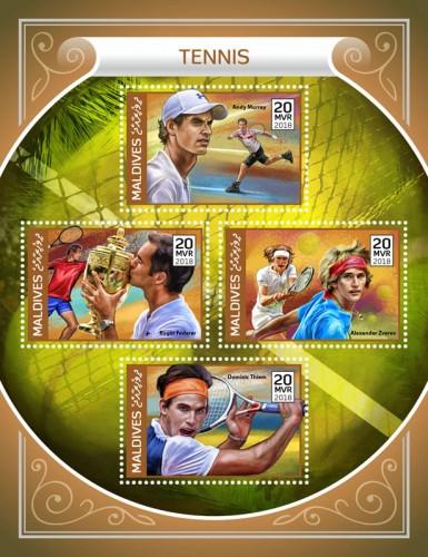 MALDIVES - 2018 - Tennis - Perf 4v Sheet - MNH