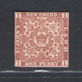 1857-64 Newfoundland - Stanley Gibbons #1 - 1d. brown-purple - MH*