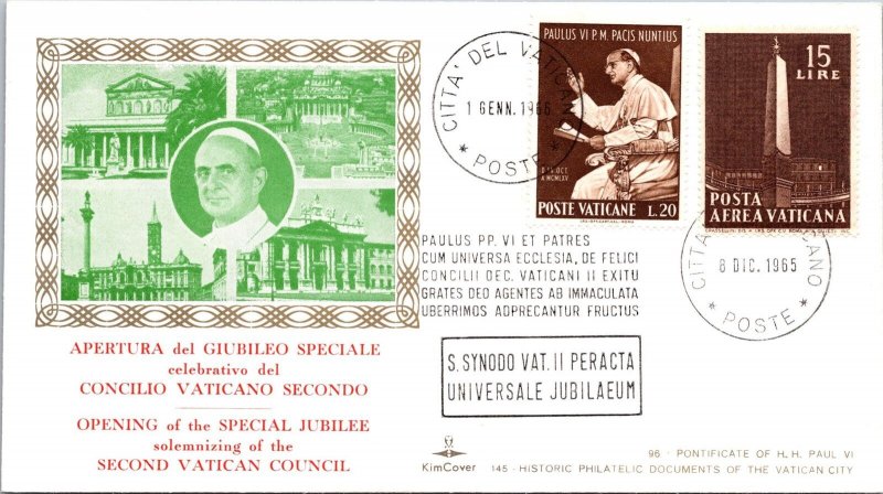 Vatican FDC 1966 - Spcl Jubilee Opening/2nd Vatican Counc. - Kim Covers - F30949