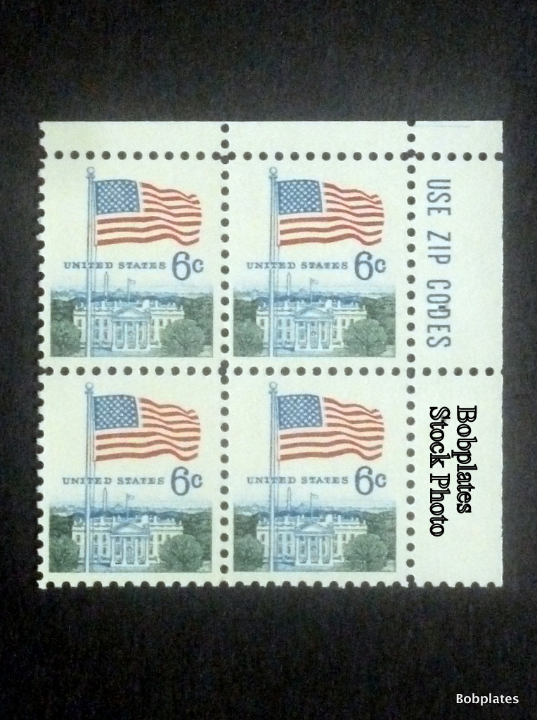 BOBPLATES 1338 White House Flag Zip Block FVF MintNHSee Details for