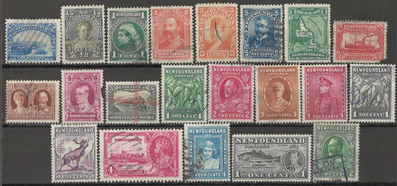 LLECTION LOT OF #1784 NEWFOUNDLAND 21 MH STAMPS 1897+ CV+$22