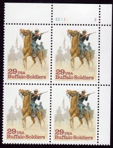Scott #2818 Buffalo Soldiers Plate Block of 4 Stamps - MNH