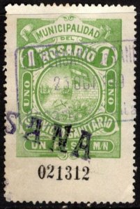 1910 Argentina Santa Fe Rosario Municipal Revenue 1 Peso Prostitute Tax