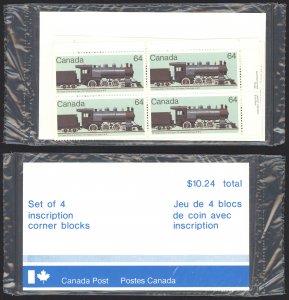 Canada Sc# 1039 MNH PB Set/4 (SEALED) 1984 64c Locomotives