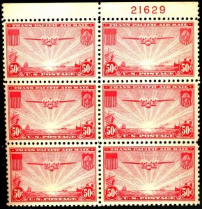 U.S. #C22 MINT BLOCK OF 6 OG NH