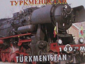 TURKMENISTAN STAMP-COLORFUL WORLD FAMOUS TRAINS-MNH SHEET-VF BEST QUALITY,