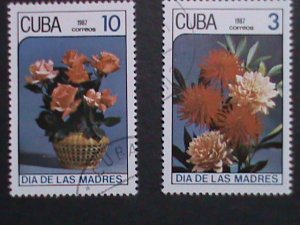 ​CUBA-VERY OLD CUBA-LOVELY BEAUTIFUL FLOWERS STAMPS USED- VERY FINE