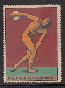 Nude Discus Thrower  Fleischmann's Sport-Siegelmarken