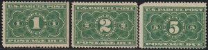 MALACK JQ1-3 F-VF OG H, set of 3, faults, Nice price! c2078