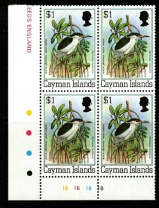 CAYMAN ISLANDS SG523A 1980 $1 FLORA & FAUNA BLOCK OF 4 MNH