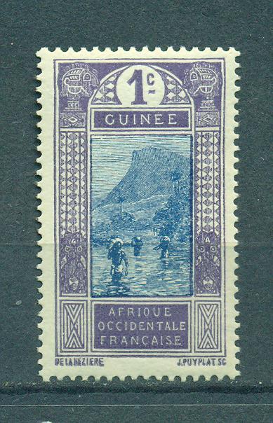 French Guinea sc# 63 (2) mh cat value $.25