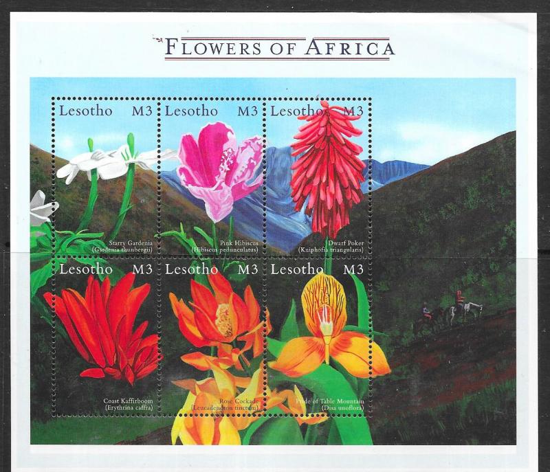 Lesotho #1237a-f Flowers of Africa (MNH) CV $7.00
