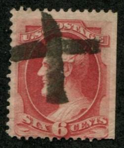 USA SC# 186 Lincoln 6c  no grill Canceled small tear lower left SCV $22.50