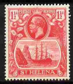 St Helena 1922-37 KG5 Badge Script 1.5d rose-red single w...