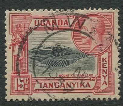 Kenya & Uganda - Scott 49- KGV Definitive -1935 - FU - Single 15c Stamp