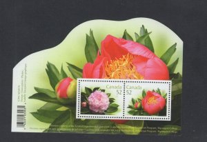 Canada #2260  (2008 Peonies Flowers sheet of 2)  VFMNH CV $3.00