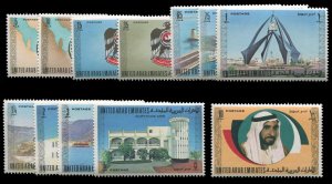 United Arab Emirates #13-24 Cat$107, 1973 Definitives, complete set, never hi...