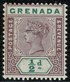 GRENADA QV 1895-99 1/2d MAUVE & GREEN MINT (NH) SG48 Wmk.CrCA P.14 XF (1)