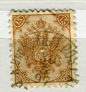 BOSNIA; 1890s classic Eagle Arms issue used 15k. value fine POSTMARK