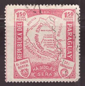 Paraguay Scott 324 Used map stamp