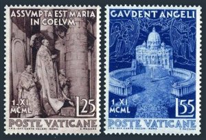 Vatican 143-144,MNH/MLH.Mi 178-179. Assumption of the Virgin Mary,1950.Pius XII,