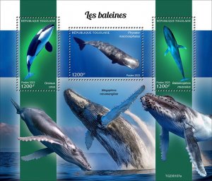 TOGO - 2023 - Whales - Perf 3v Sheet - Mint Never Hinged