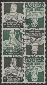 Germany Scott # B60 (3), B62 (3), used, tete beche, Mi # 3x K23 or S220 + S222