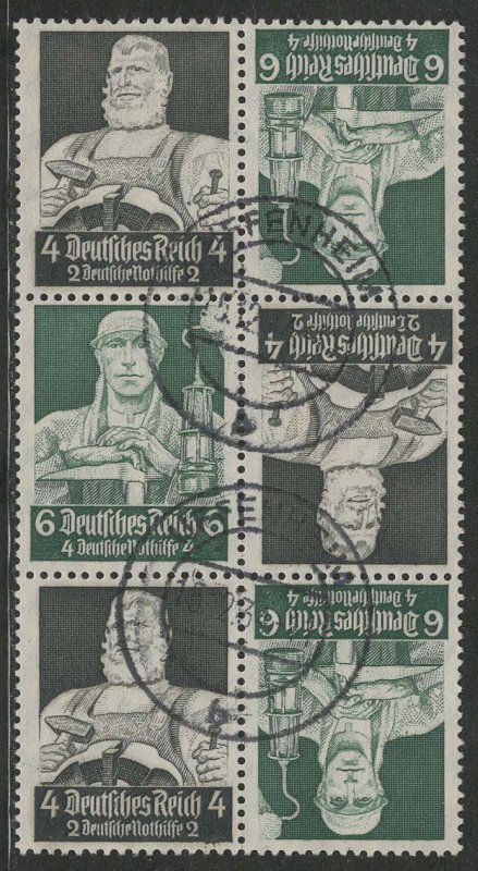 Germany Scott # B60 (3), B62 (3), used, tete beche, Mi # 3x K23 or S220 + S222