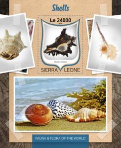 SIERRA LEONE 2016 SHEET SHELLS SEASHELLS MARINE LIFE srl16818b