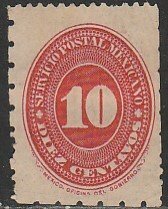 MEXICO 240, 10¢ LARGE NUMERAL. UNUSED, H NG. F.