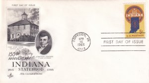 1966, 150th Anniv. Indiana Statehood, Art Craft, FDC (E12507)