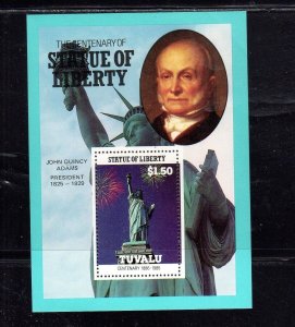 TUVALU #402 1986 $1.50 STATUE OF LIBERTY MINT VF NH O.G S/S