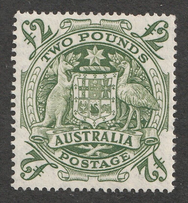 1950 Australia Sc# 221 - £2, Kangaroo, Emu & Coat of Arms. MNH Cv$175.00
