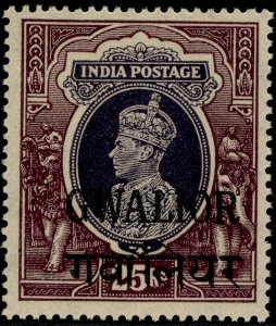 INDIAN STATES - Gwalior GVI SG117, 25r slate-violet & purple, NH MINT. Cat £80.
