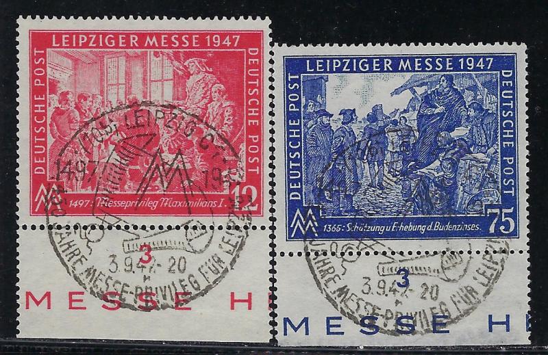 Germany AM Post Scott # 580 - 581, used, variation plate #