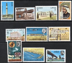 Thematic stamps DUBAI 1970 Shaikh Rashid etc 10v used sg362/71 used