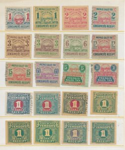 U.S. Ohio 12 Diff. Consumer Prepaid & 26 Vendor Sales Tax Receipt Stamps Used