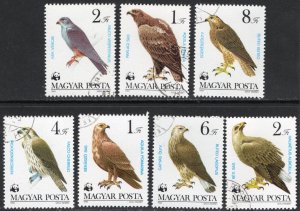 Thematic stamps HUNGARY 1983 BIRDS/WWF 3507/13 used